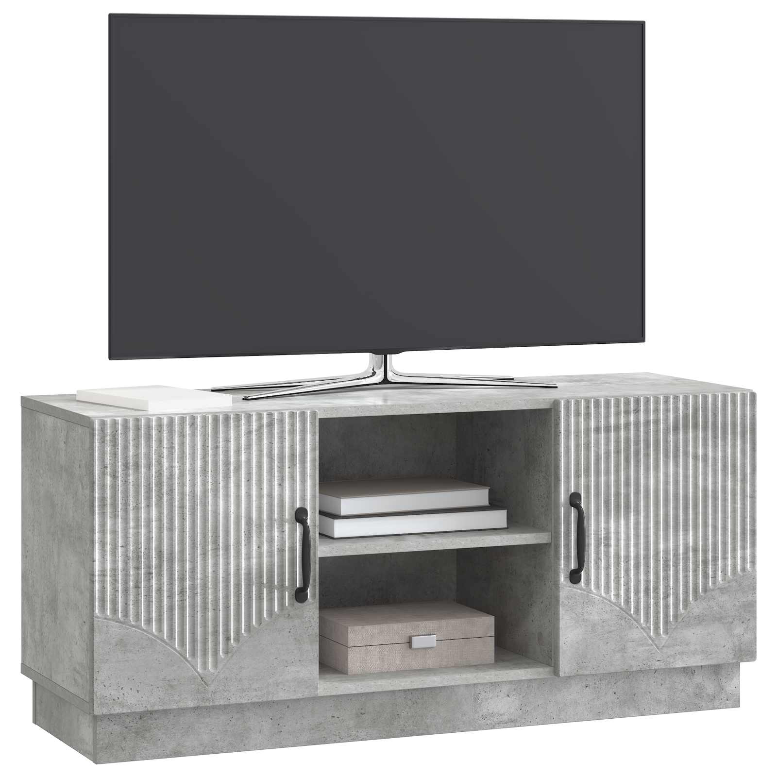 TV-skab Betongrå 102 x 34,5 x 47 cm Konstrueret træ