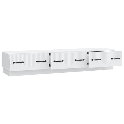 TV-skab med skuffe Hvid 147 x 34,5 x 27 cm Konstrueret træ