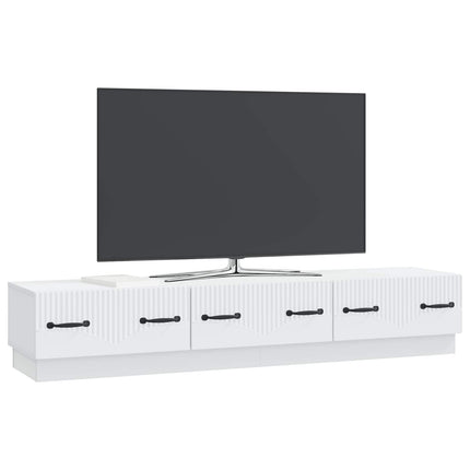 TV-skab med skuffe Hvid 147 x 34,5 x 27 cm Konstrueret træ