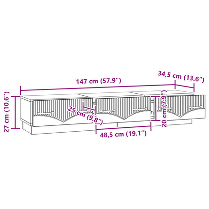 TV-skab med skuffe Sonoma-eg 147 x 34,5 x 27 cm Konstrueret træ