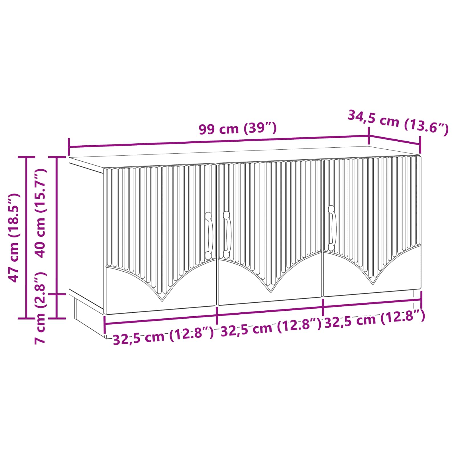 TV-skab Gammelt træ 99 x 34,5 x 47 cm Konstrueret træ