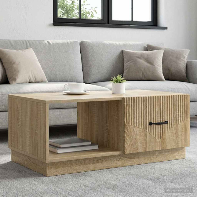 Sofabord Sonoma-eg 90 x 50 x 37 cm Konstrueret træ