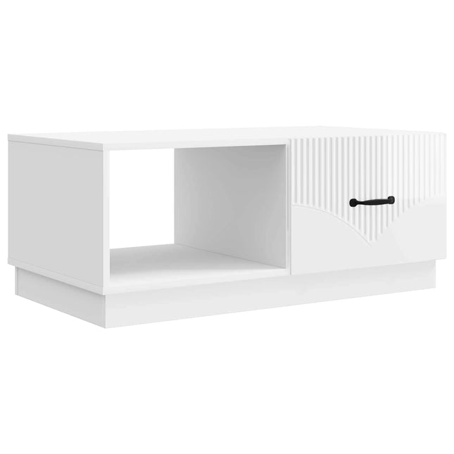 Sofabord Hvid højglans 90 x 50 x 37 cm Konstrueret træ