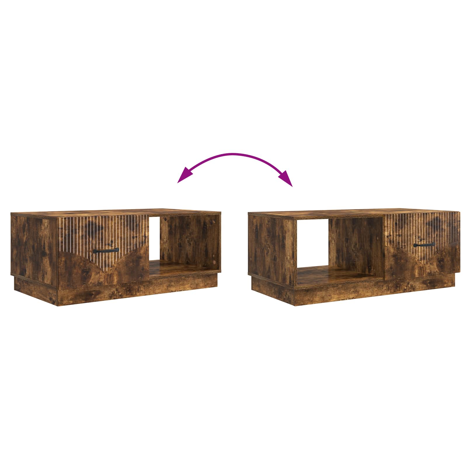 Sofabord Røget eg 90 x 50 x 37 cm Konstrueret træ