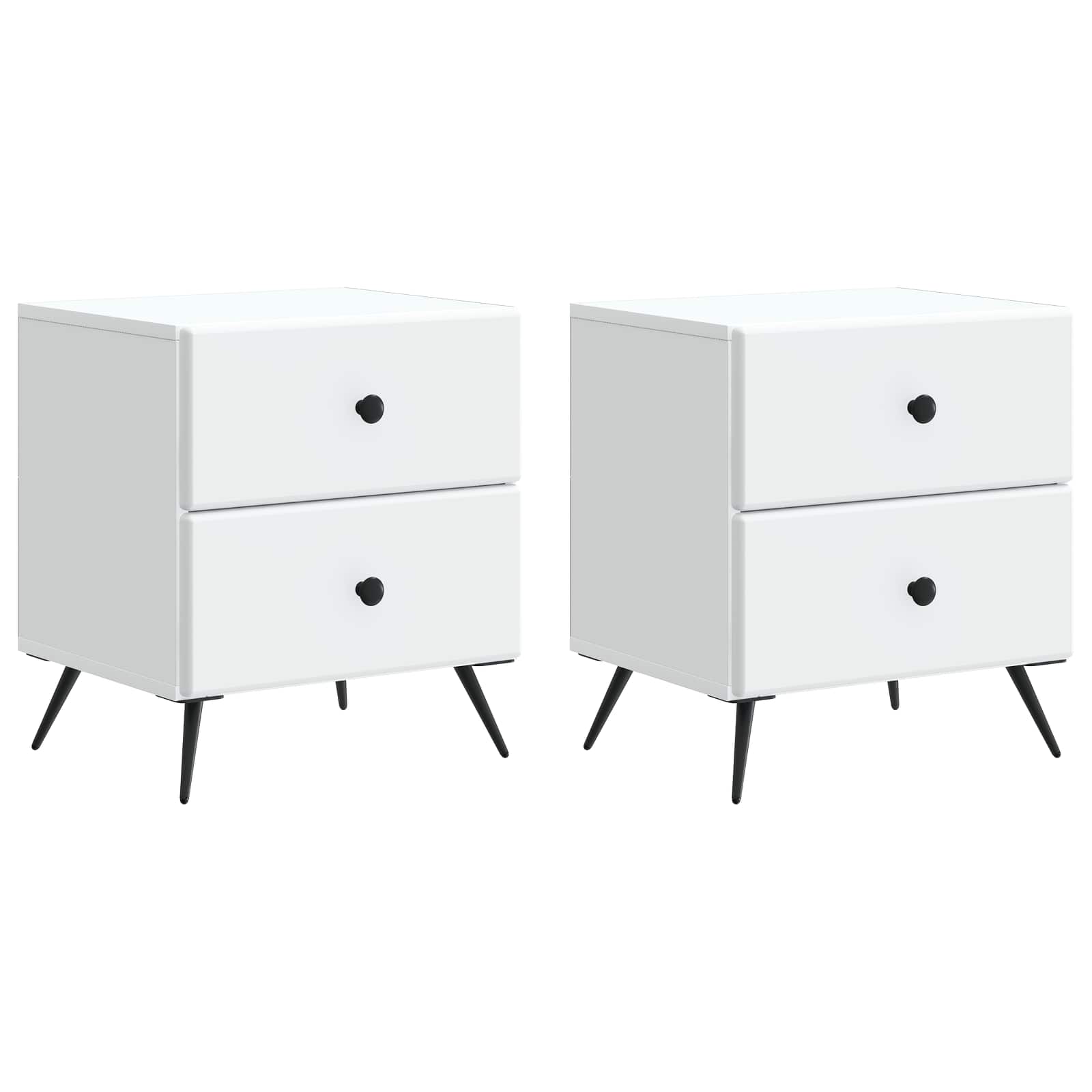 Natskab 2 pcs Hvid 43 x 34,5 x 47,5 cm Konstrueret træ