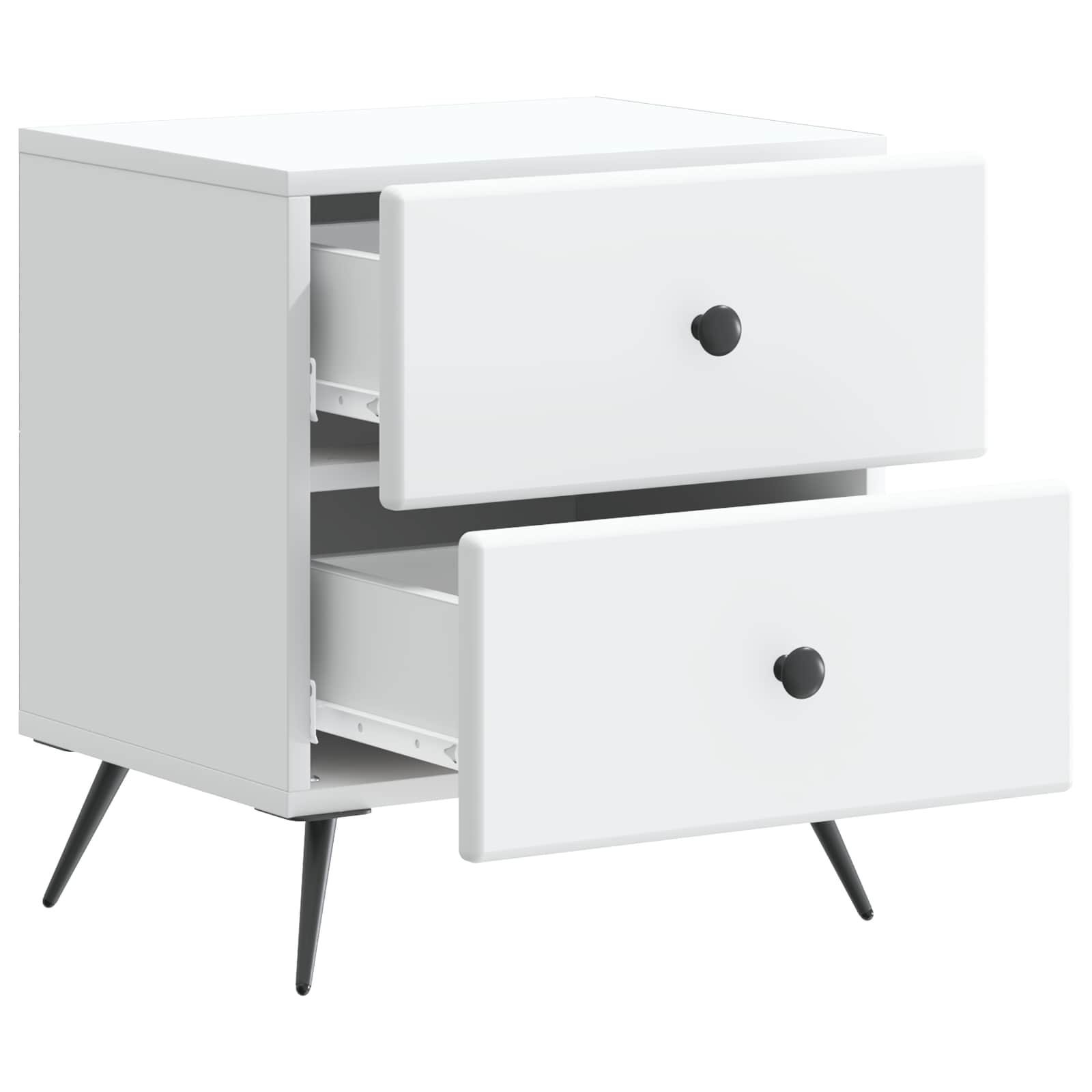 Natskab 2 pcs Hvid 43 x 34,5 x 47,5 cm Konstrueret træ