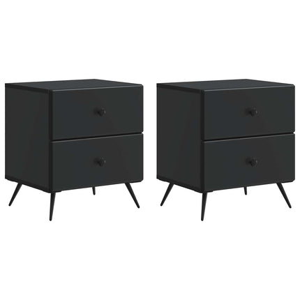 Natskab 2 pcs Sort 43 x 34,5 x 47,5 cm Konstrueret træ