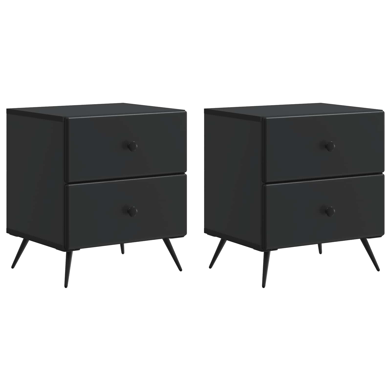 Natskab 2 pcs Sort 43 x 34,5 x 47,5 cm Konstrueret træ
