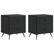 Natskab 2 pcs Sort 43 x 34,5 x 47,5 cm Konstrueret træ