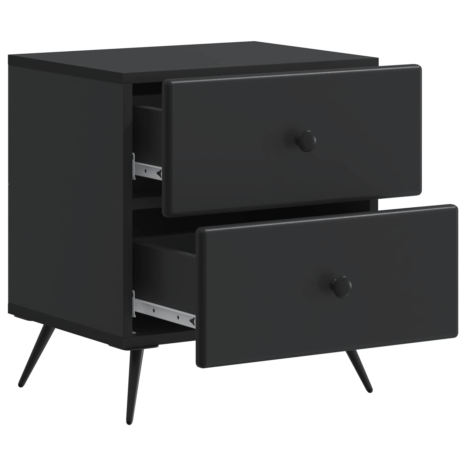 Natskab 2 pcs Sort 43 x 34,5 x 47,5 cm Konstrueret træ