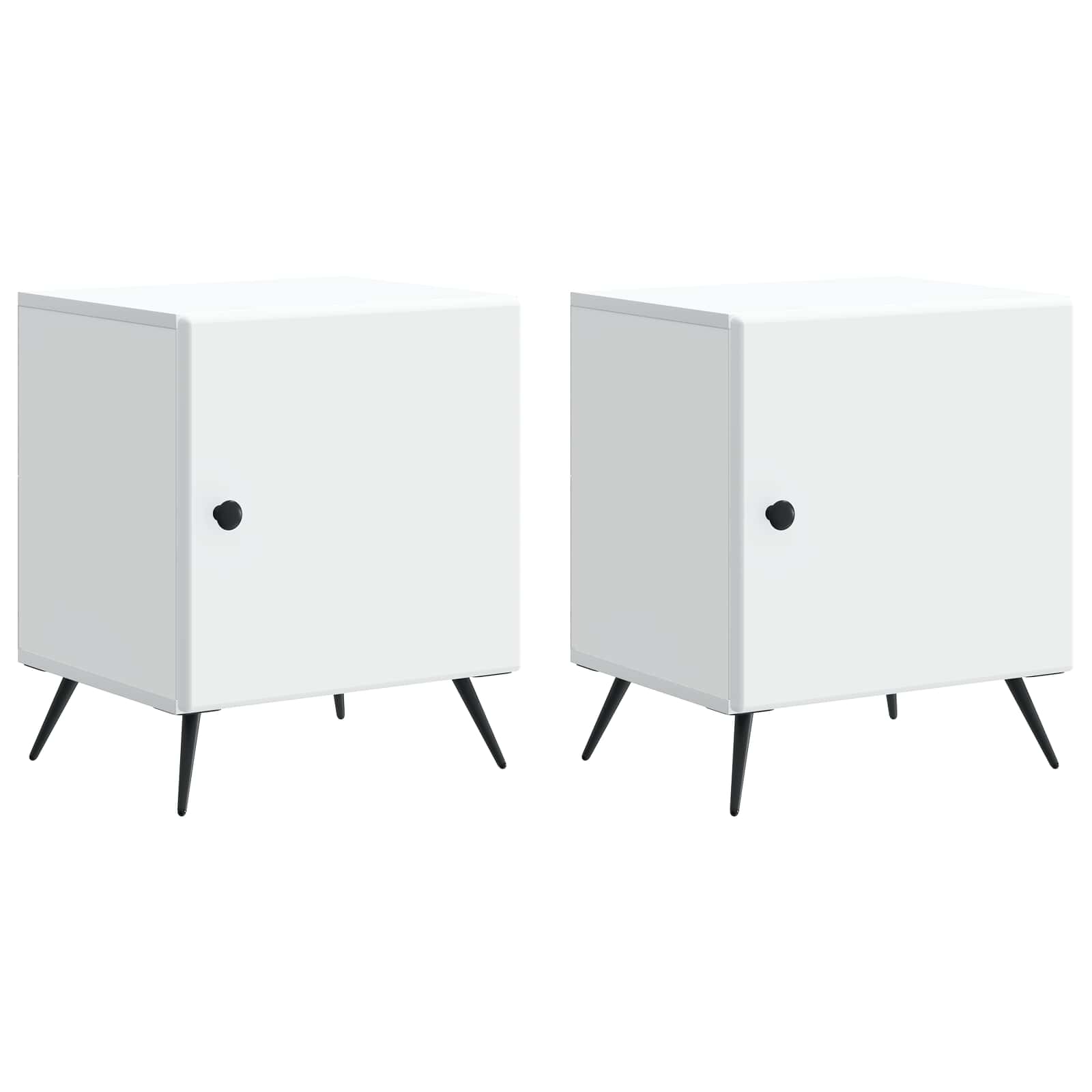 Natskab 2 pcs Hvid 43 x 34,5 x 50 cm Konstrueret træ