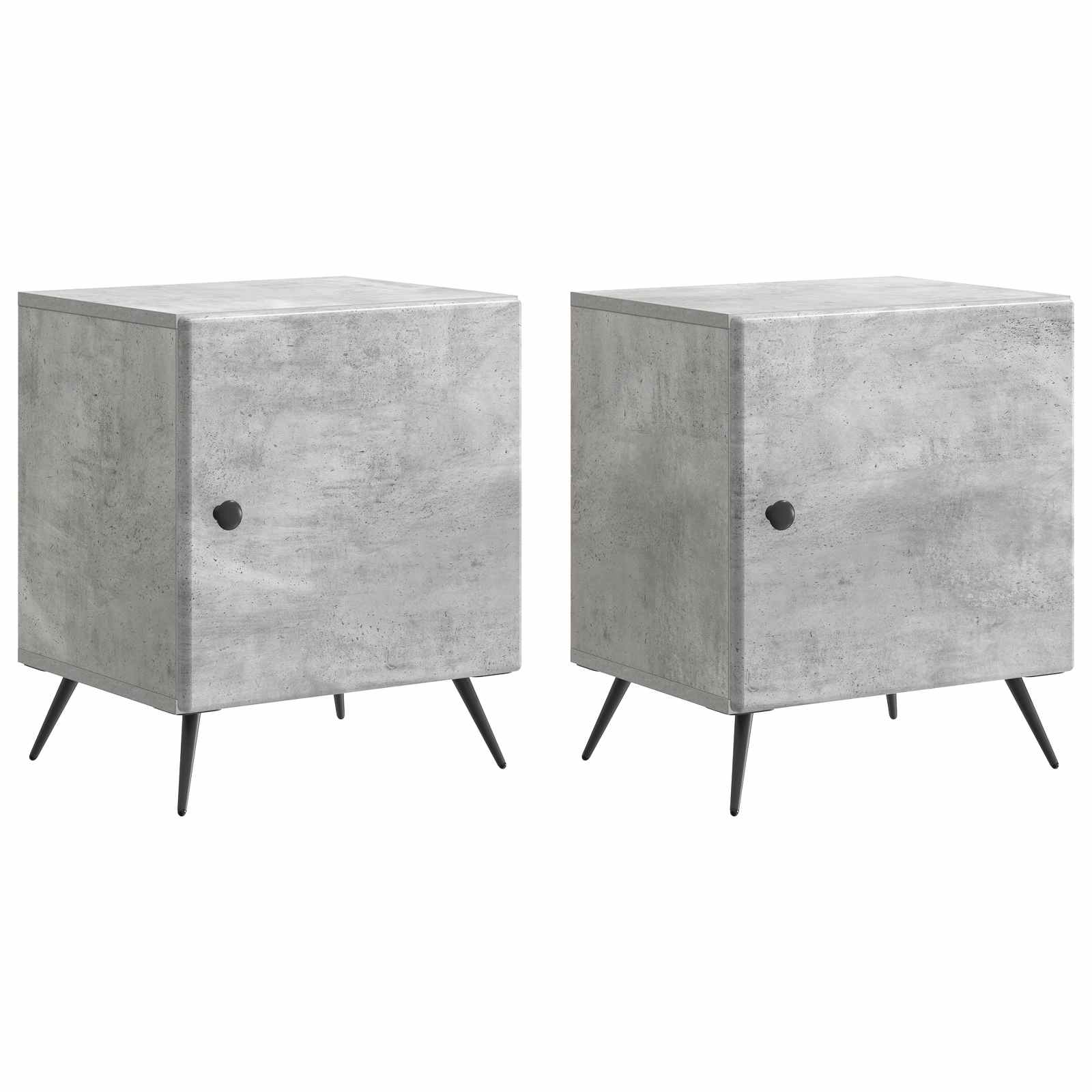 Natskab 2 pcs Betongrå 43 x 34,5 x 50 cm Konstrueret træ
