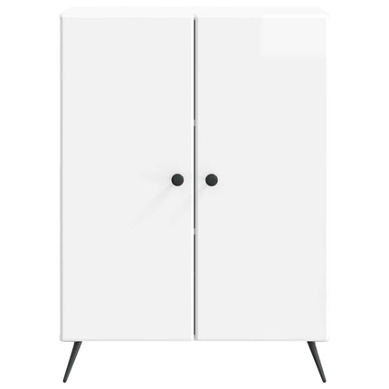 Sideboard Hvid højglans 66 x 34,5 x 90 cm Konstrueret træ