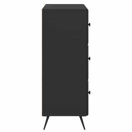 Skuffeskab 66 x 34,5 x 90 cm Konstrueret træ Sort