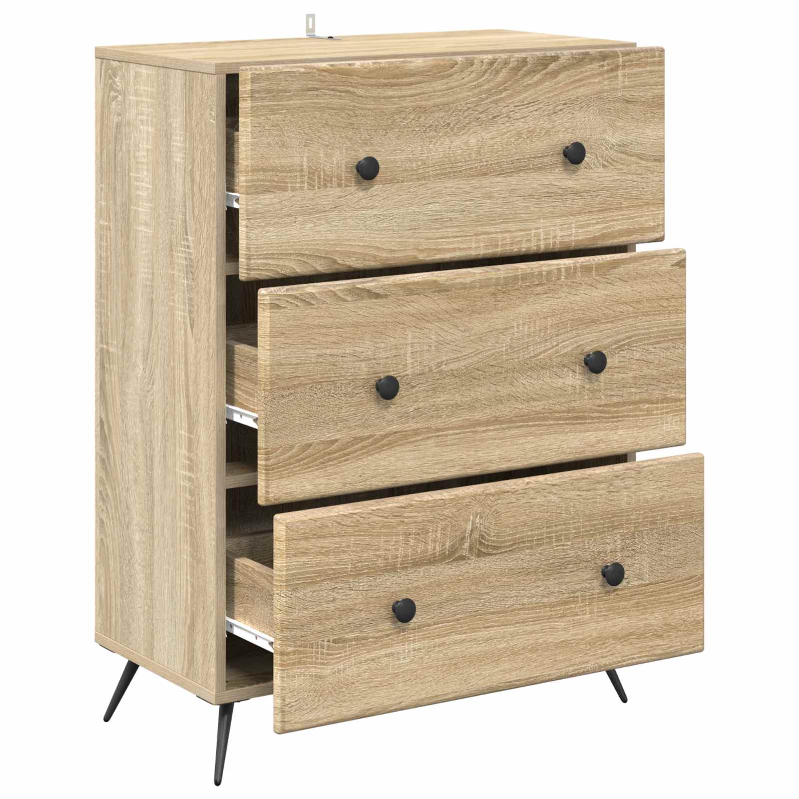 Skuffeskab Sonoma-eg 66 x 34,5 x 90 cm Konstrueret træ