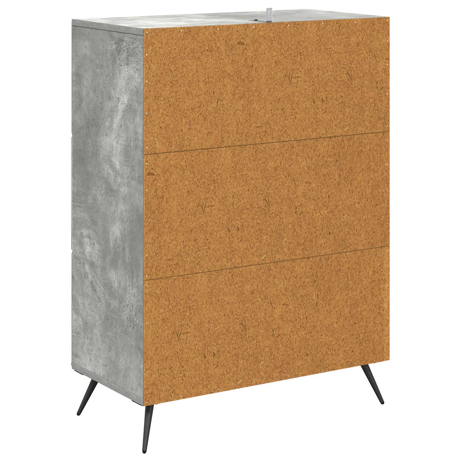 Skuffeskab Betongrå 66 x 34,5 x 90 cm Konstrueret træ