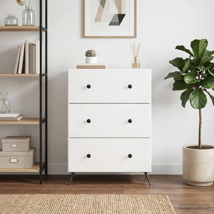 Skuffeskab 66 x 34,5 x 90 cm Konstrueret træ Hvid højglans