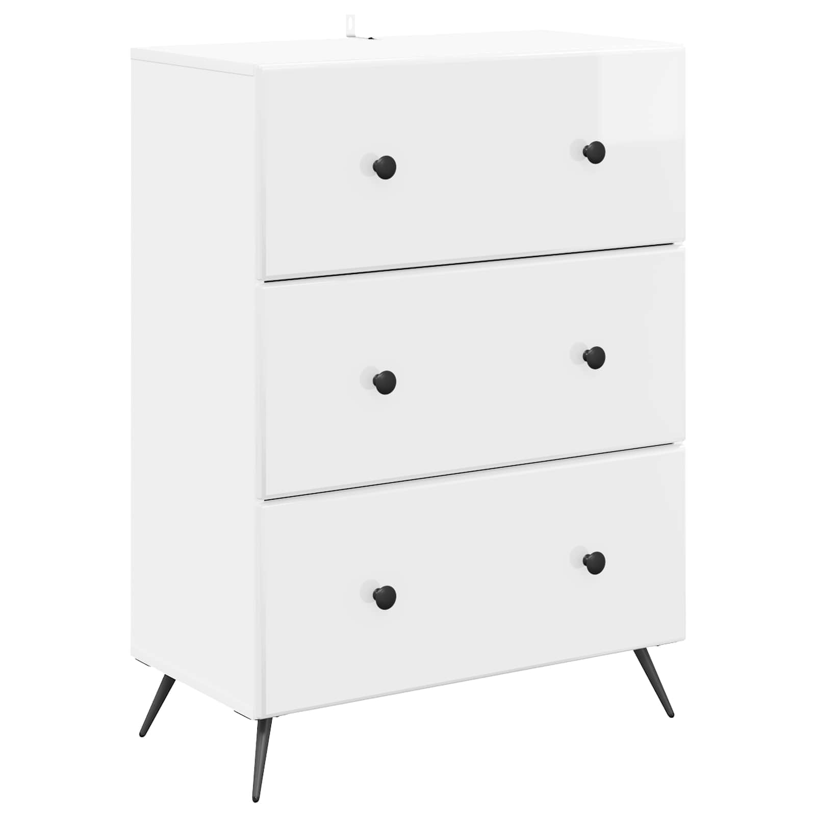 Skuffeskab Hvid højglans 66 x 34,5 x 90 cm Konstrueret træ