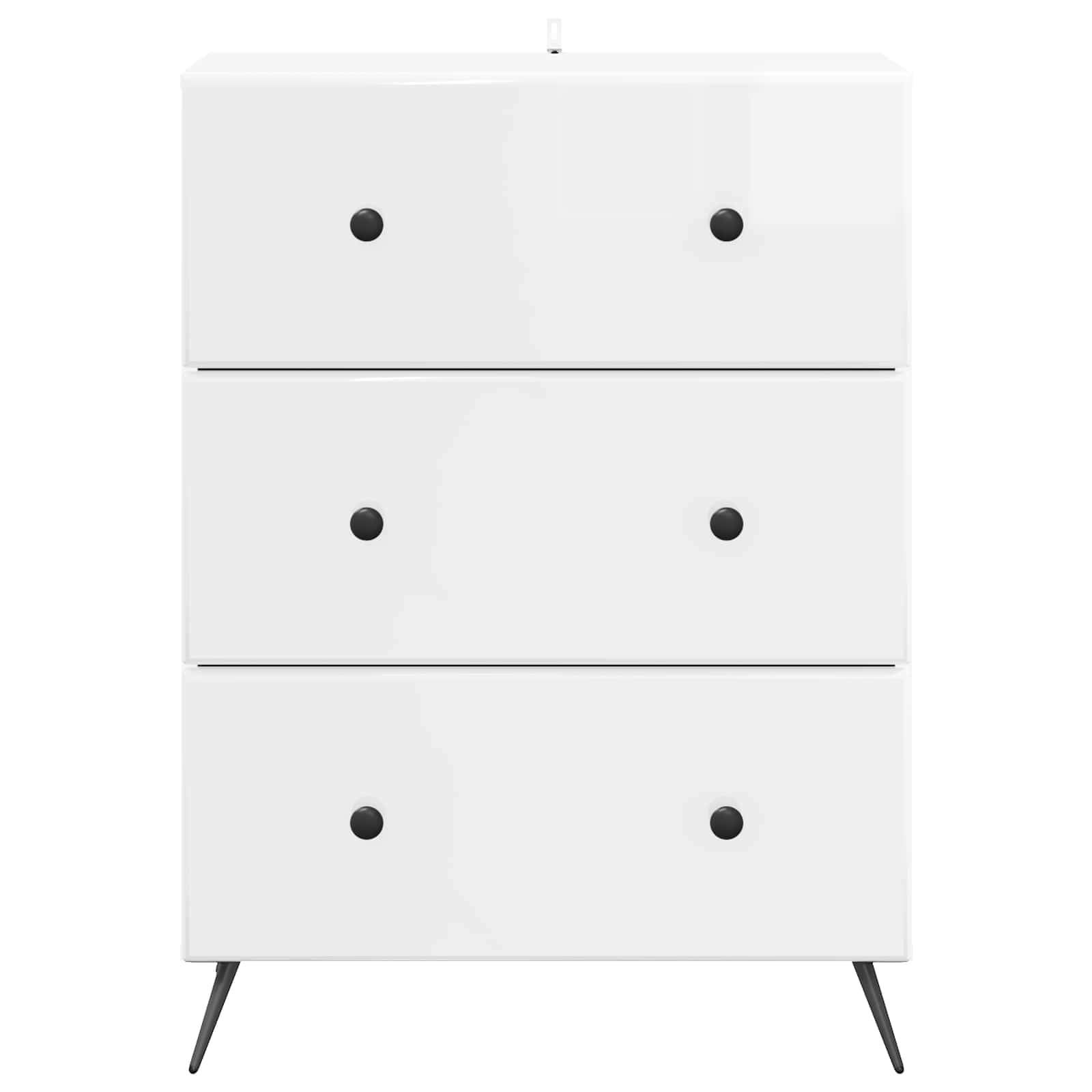 Skuffeskab Hvid højglans 66 x 34,5 x 90 cm Konstrueret træ
