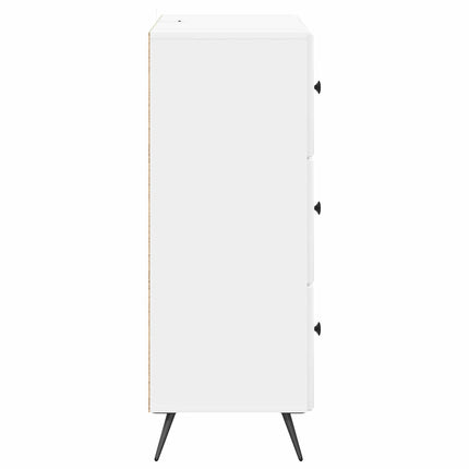 Skuffeskab 66 x 34,5 x 90 cm Konstrueret træ Hvid højglans