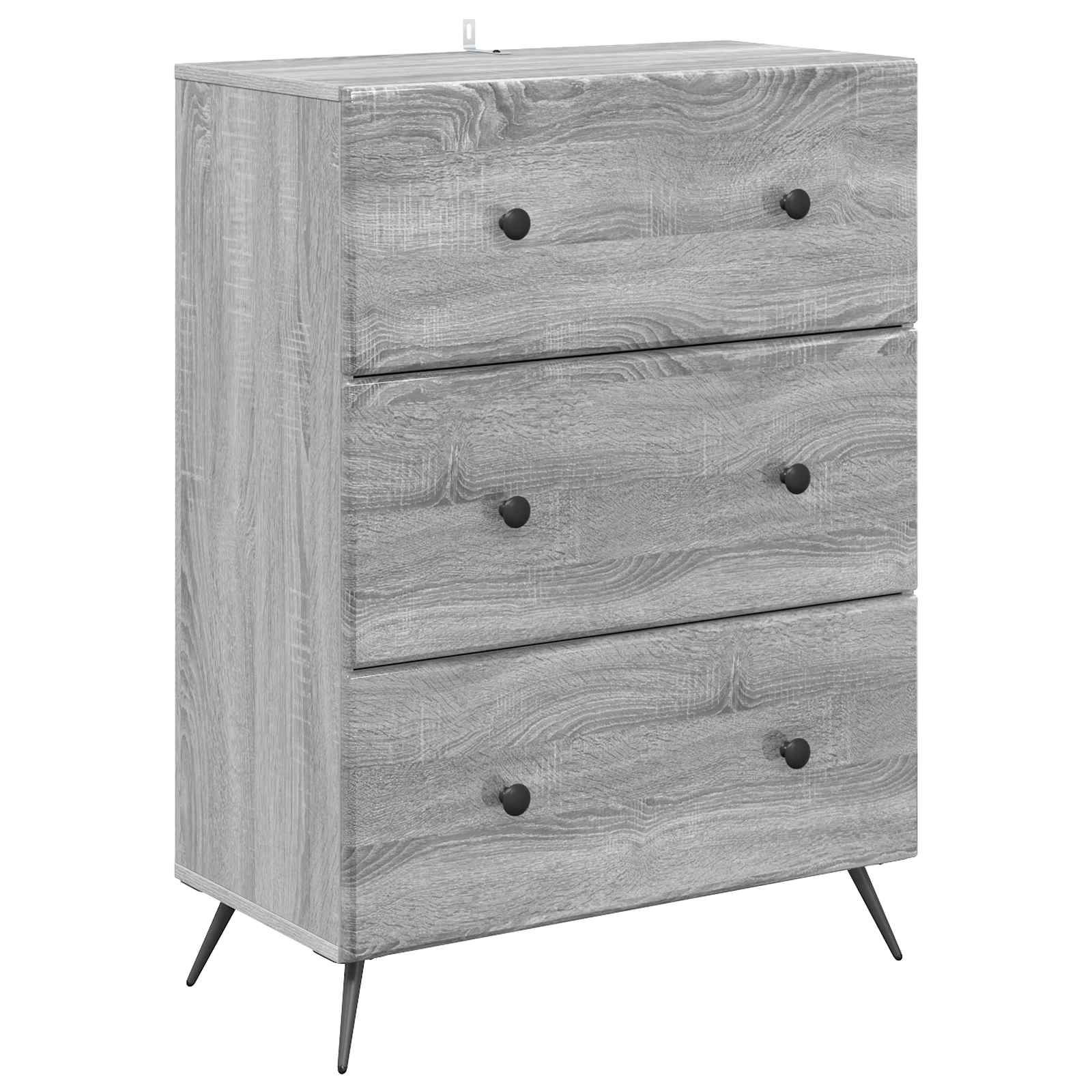 Skuffeskab Grå sonoma-eg 66 x 34,5 x 90 cm Konstrueret træ