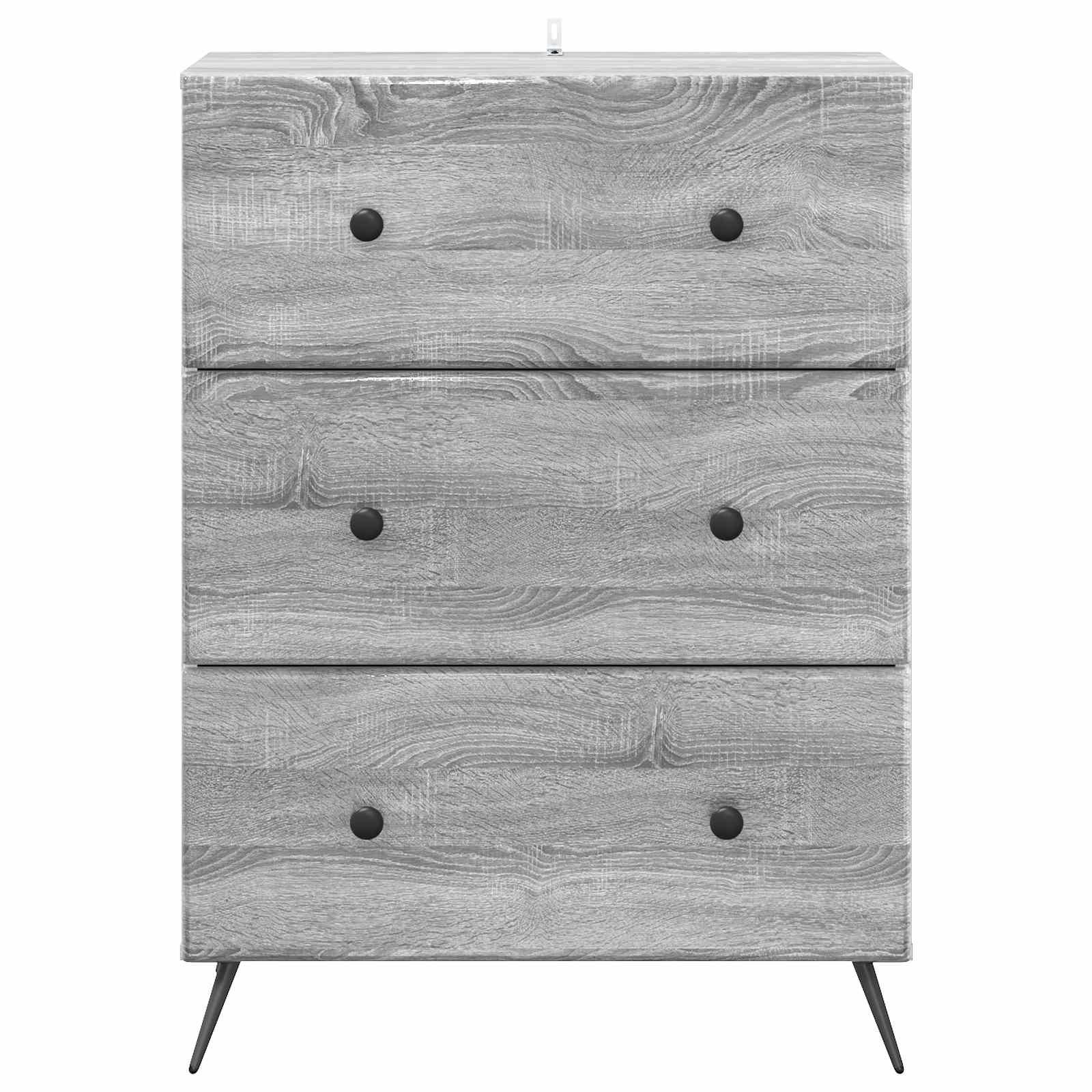 Skuffeskab Grå sonoma-eg 66 x 34,5 x 90 cm Konstrueret træ