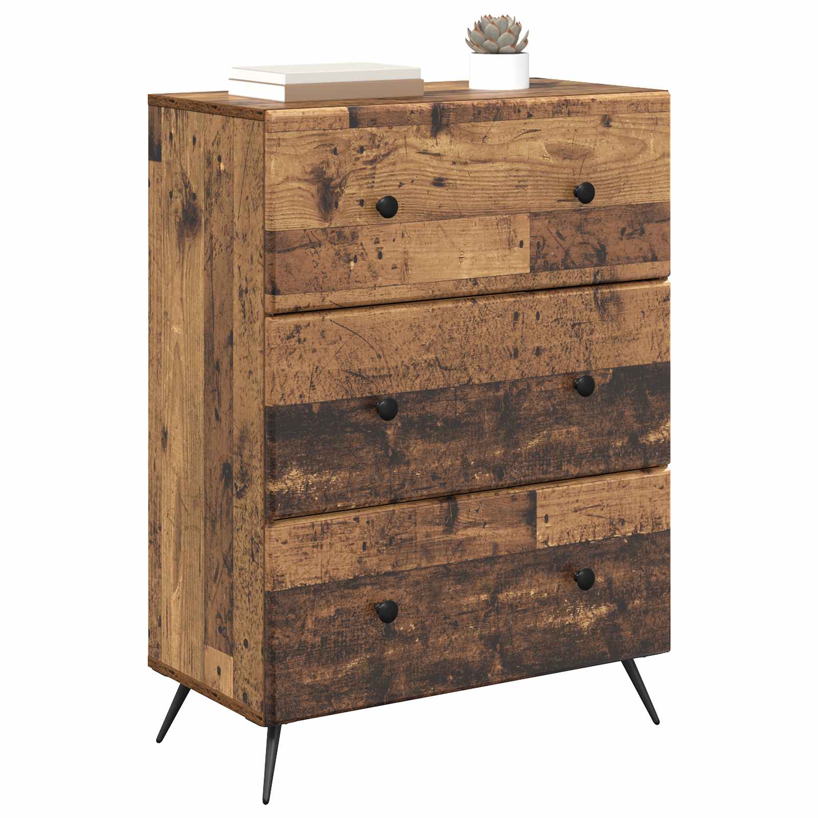 Skuffeskab Gammelt træ 66 x 34,5 x 90 cm Konstrueret træ