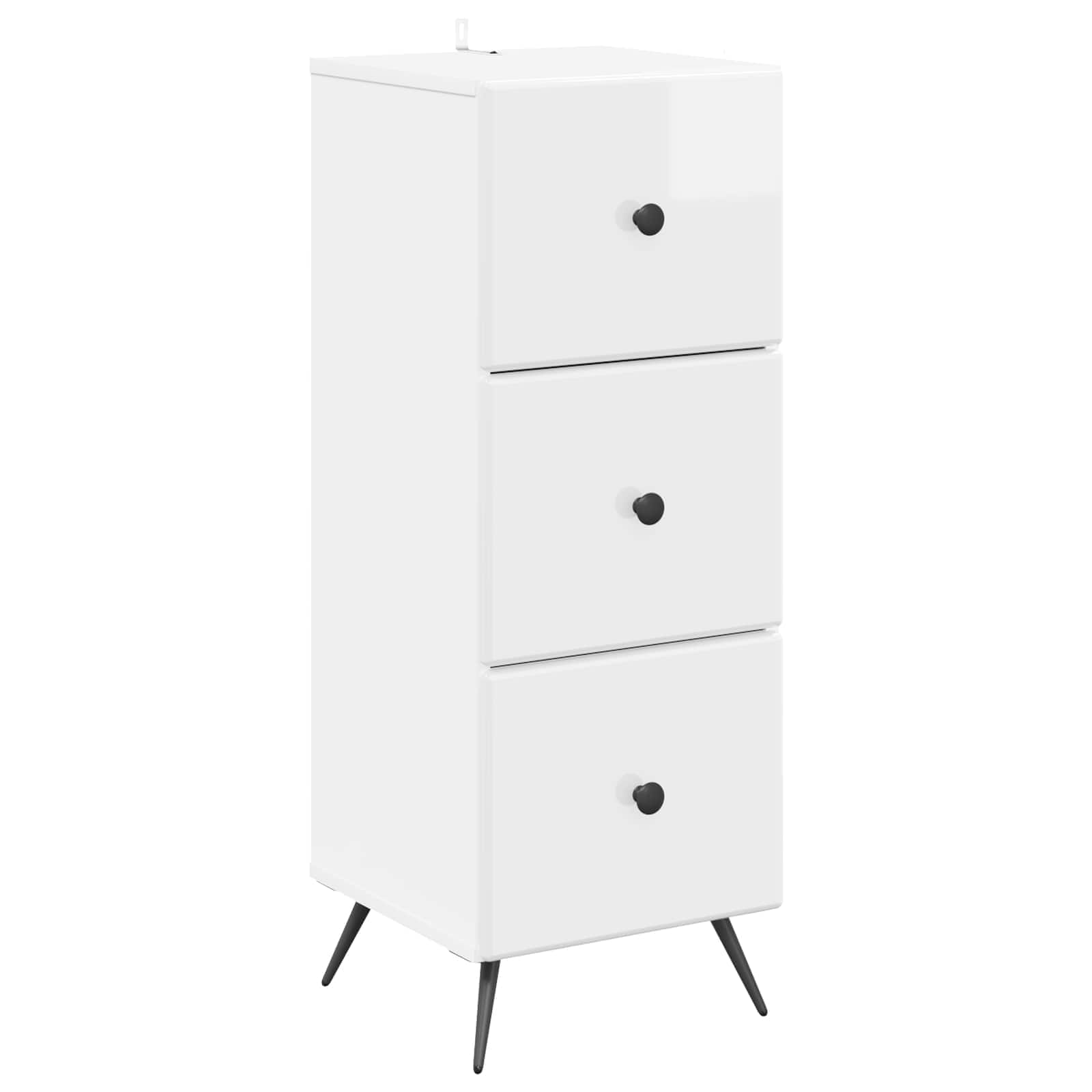Skuffeskab Hvid højglans 33 x 34,5 x 90 cm Konstrueret træ