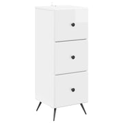 Skuffeskab Hvid højglans 33 x 34,5 x 90 cm Konstrueret træ