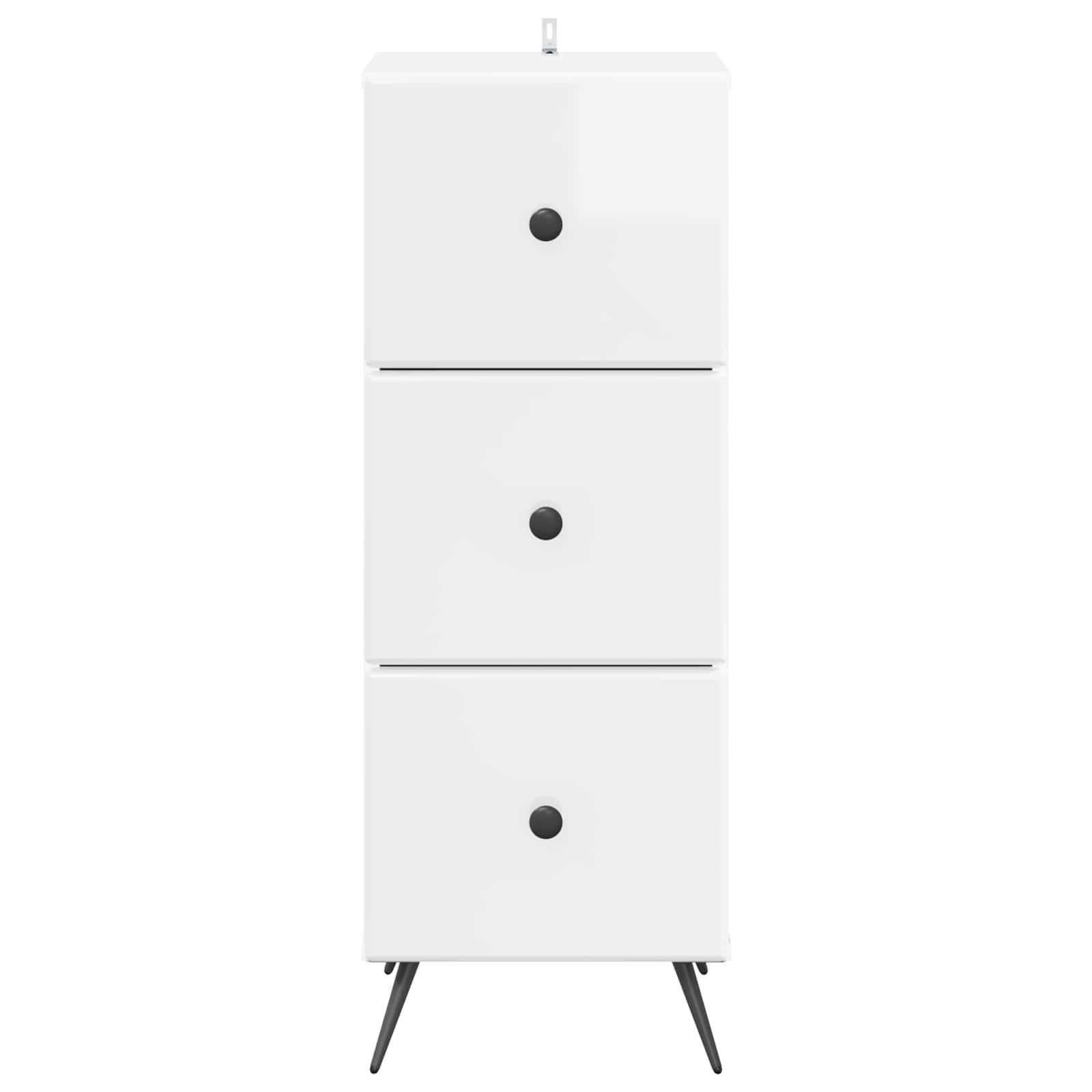 Skuffeskab Hvid højglans 33 x 34,5 x 90 cm Konstrueret træ