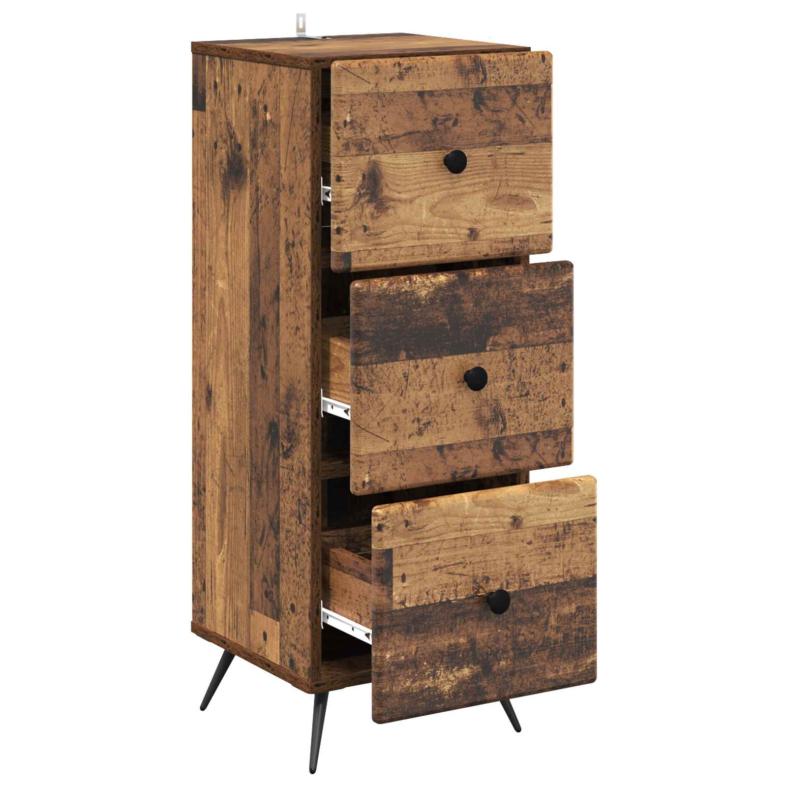 Skuffeskab Gammelt træ 33 x 34,5 x 90 cm Konstrueret træ