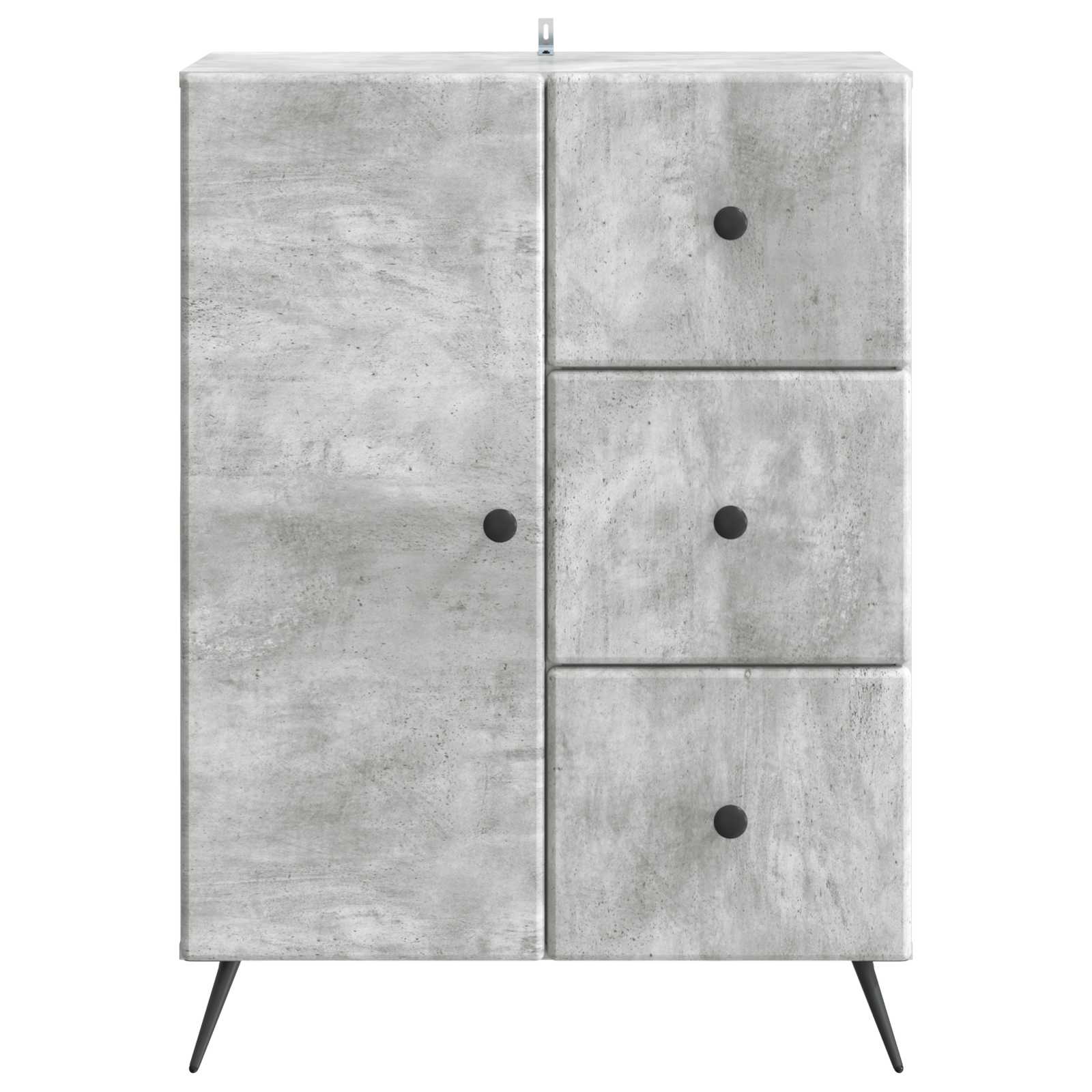 Sideboard med skuffe Betongrå 66 x 34,5 x 90 cm Konstrueret træ