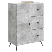 Sideboard med skuffe Betongrå 66 x 34,5 x 90 cm Konstrueret træ