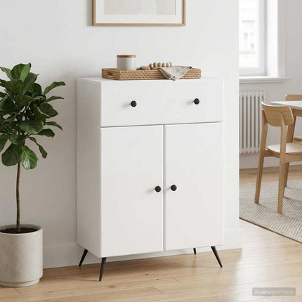 Sideboard Hvid højglans 66 x 34,5 x 90 cm Konstrueret træ