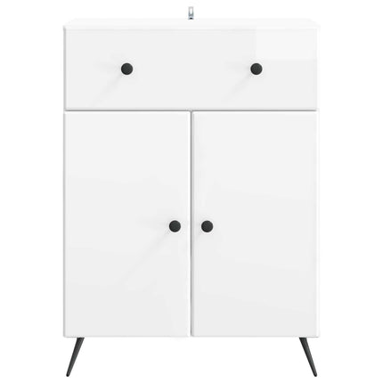 Sideboard Hvid højglans 66 x 34,5 x 90 cm Konstrueret træ