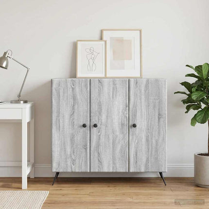 Sideboard Grå sonoma-eg 89 x 34,5 x 80 cm Konstrueret træ