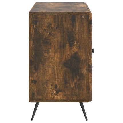 Sideboard med skuffe Røget eg 89 x 34,5 x 60 cm Konstrueret træ