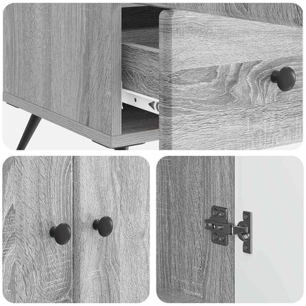 Sideboard Grå sonoma-eg 66 x 34,5 x 95 cm Konstrueret træ