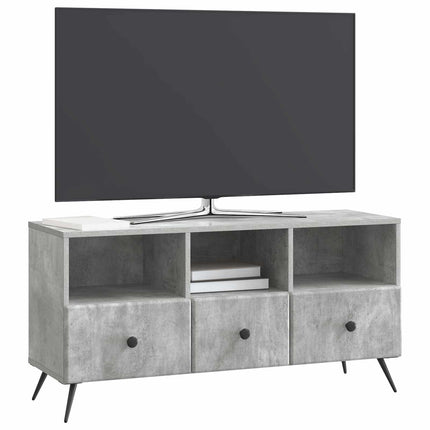 TV-skab med skuffe Betongrå 102 x 34,5 x 50 cm Konstrueret træ