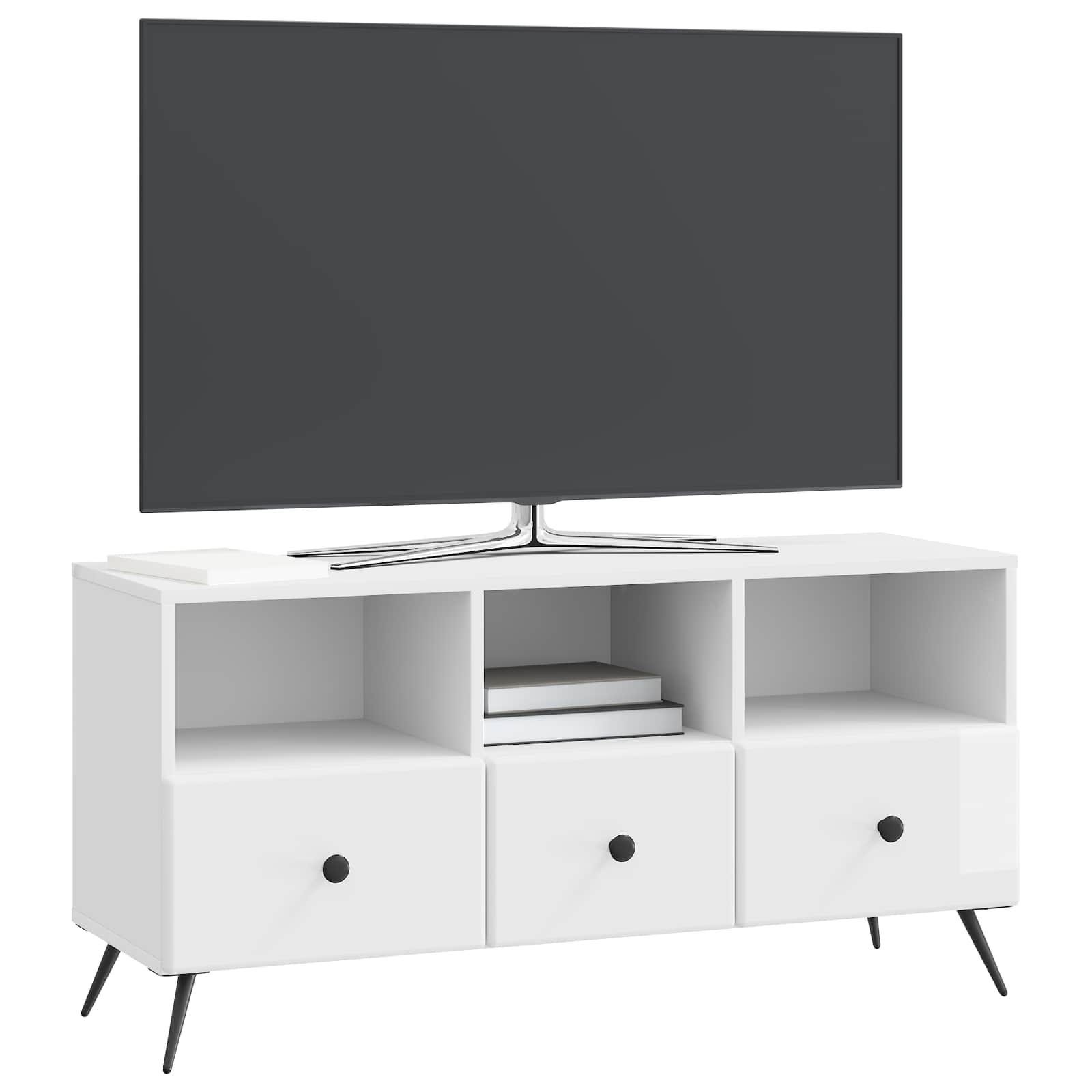 TV-skab Hvid højglans 102 x 34,5 x 50 cm Konstrueret træ