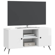 TV-skab Hvid højglans 102 x 34,5 x 50 cm Konstrueret træ