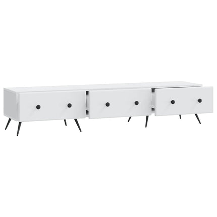 TV-skab med skuffe Hvid 147 x 34,5 x 30 cm Konstrueret træ