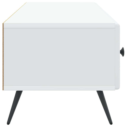 TV-skab med skuffe Hvid 147 x 34,5 x 30 cm Konstrueret træ