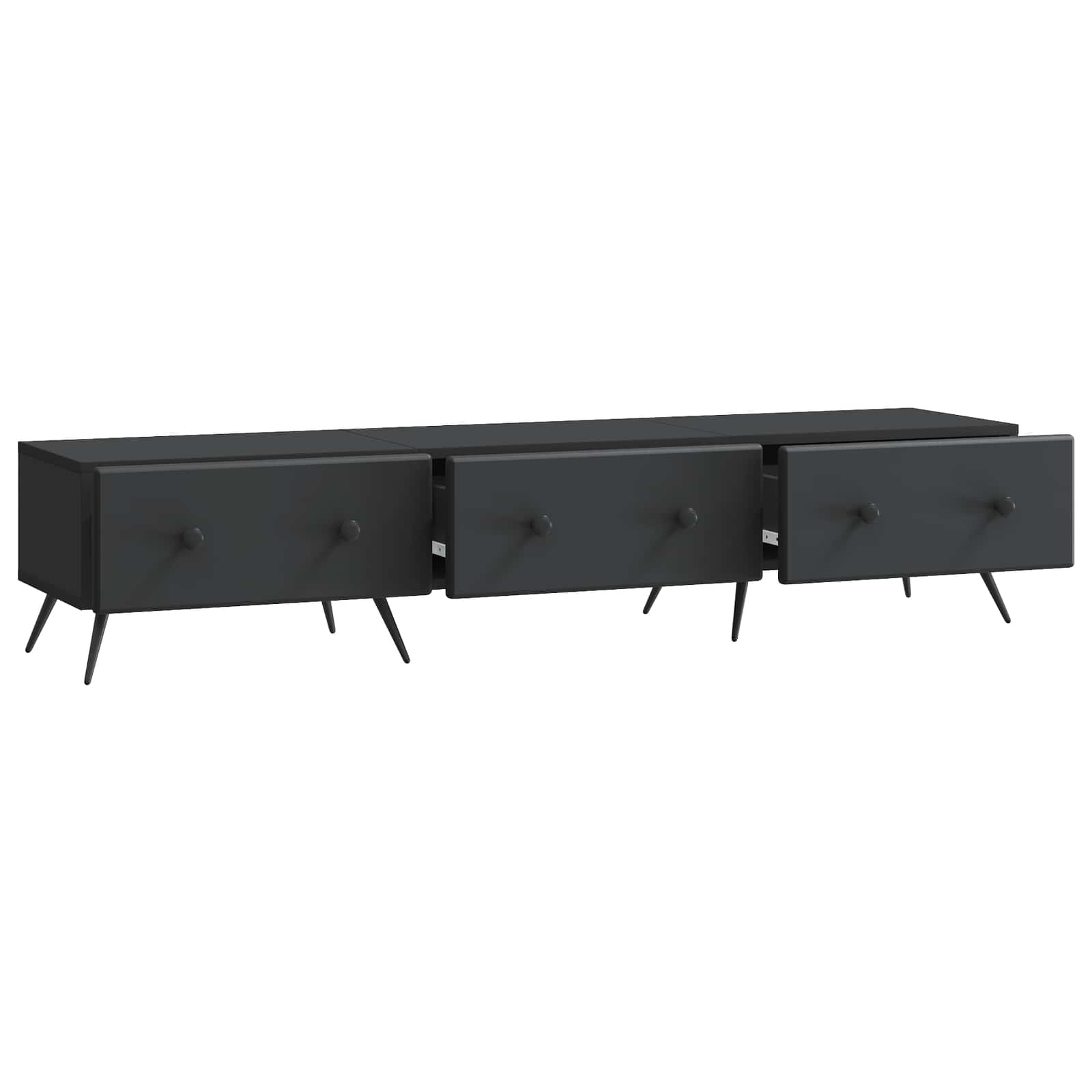 TV-skab med skuffe Sort 147 x 34,5 x 30 cm Konstrueret træ