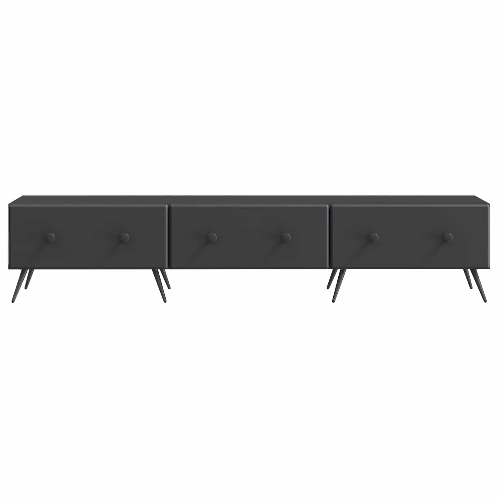 TV-skab med skuffe Sort 147 x 34,5 x 30 cm Konstrueret træ