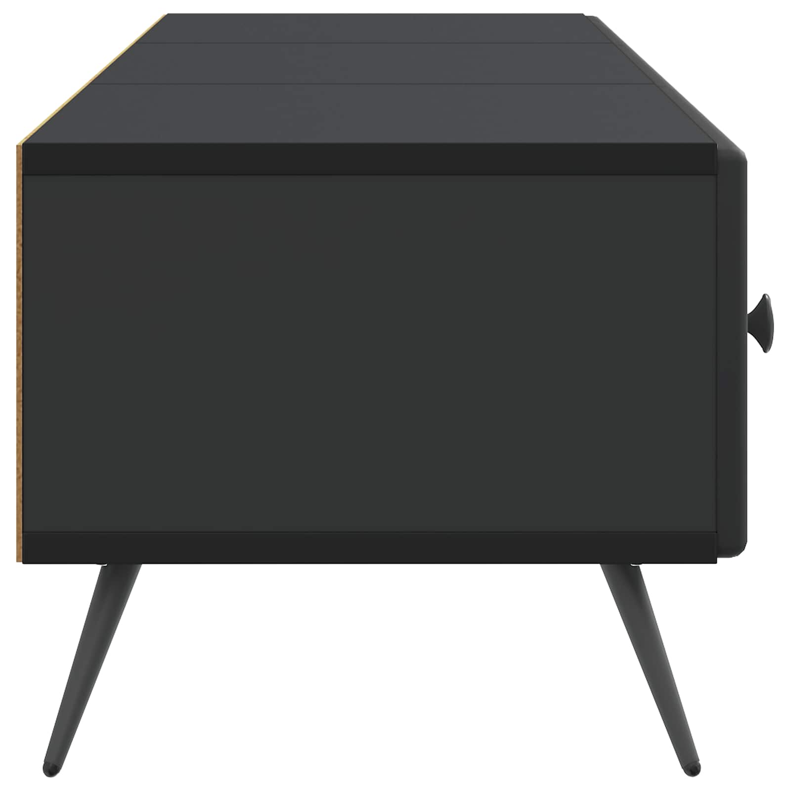 TV-skab med skuffe Sort 147 x 34,5 x 30 cm Konstrueret træ