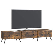 TV-skab med skuffe Røget eg 147 x 34,5 x 30 cm Konstrueret træ
