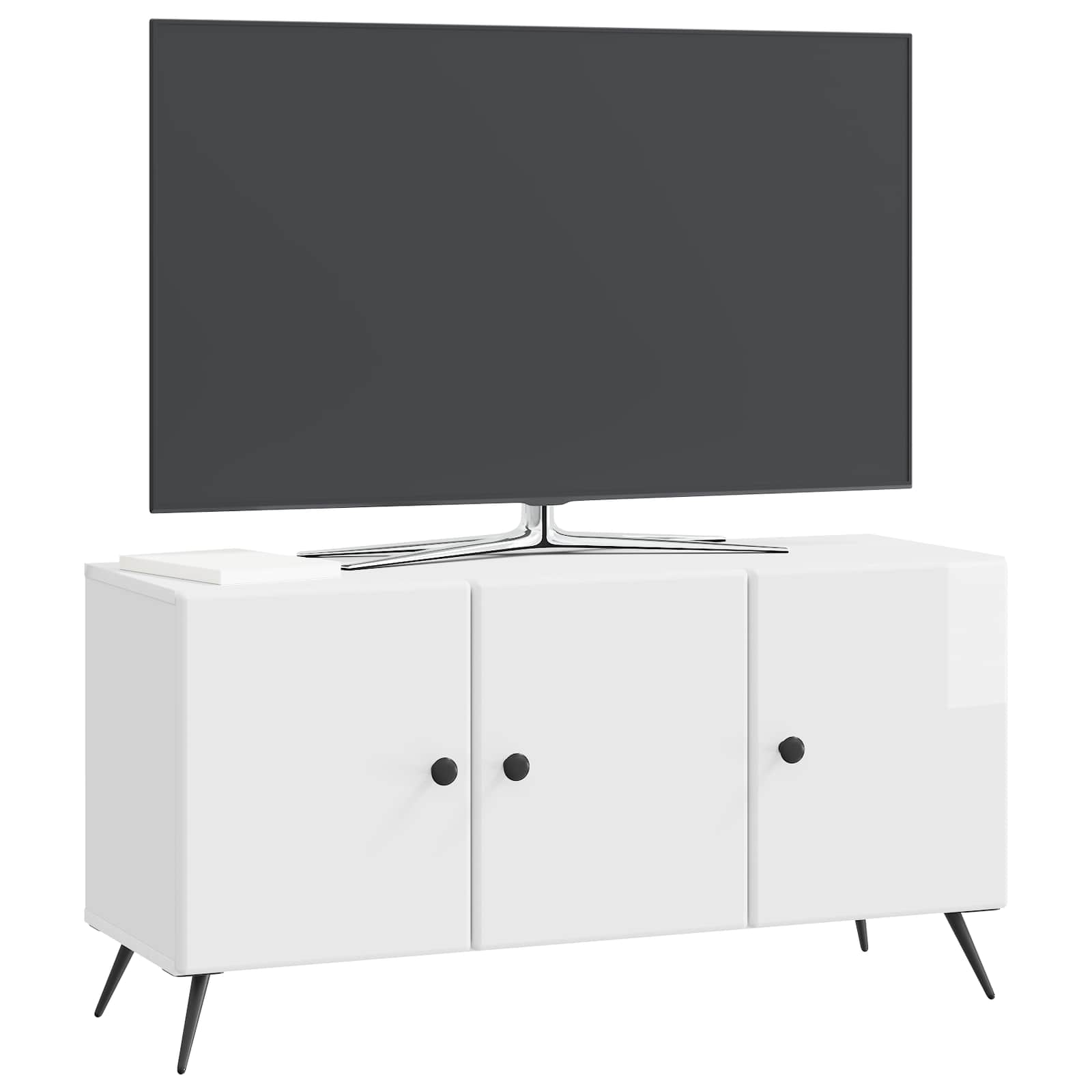 TV-skab Hvid højglans 99 x 34,5 x 50 cm Konstrueret træ
