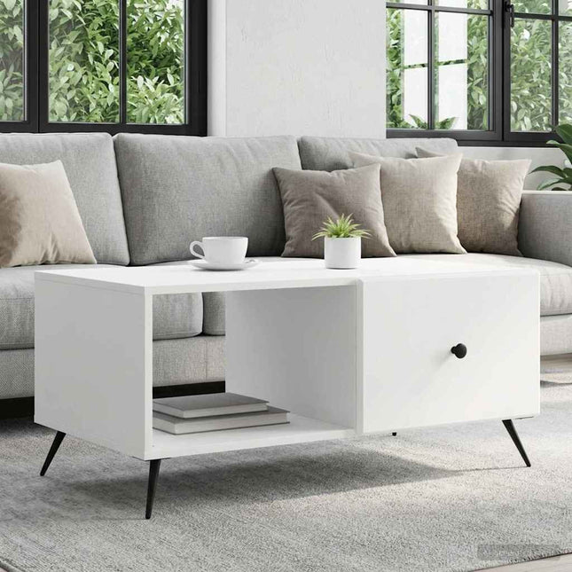 Sofabord Hvid 90 x 50 x 40 cm Konstrueret træ