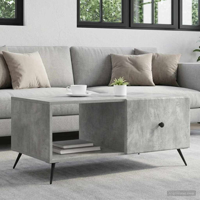 Sofabord Betongrå 90 x 50 x 40 cm Konstrueret træ